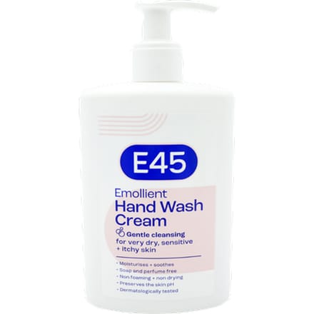 E45 Dry & Sensitive Skin Gentle Cleanser Emollient Hand Wash Cream - 250ml