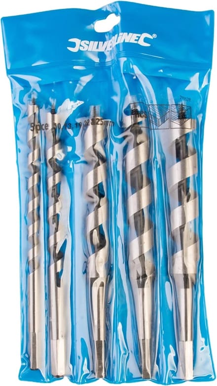 Silverline Slangenboor set - gehard carbon staal - 10-25 mm - 5-delig