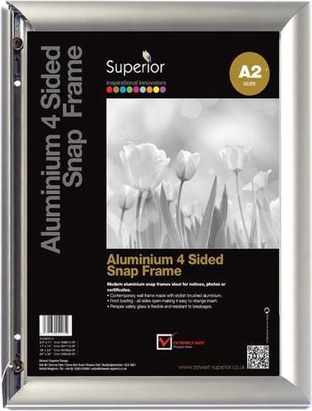 Seco kliklijst - A2 - zilver - aluminium - 25mm frame