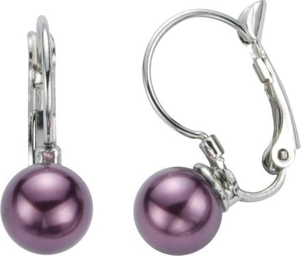 Behave - Oorstekers met paarse parel 8mm - vrouwelijk accent