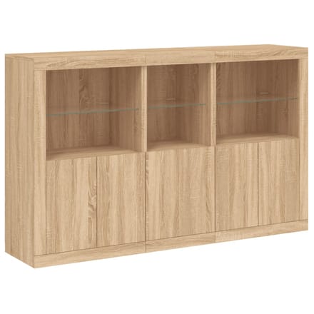 vidaXL - Dressoir - met - LED-verlichting - 162x37x100 - cm - sonoma - eikenkleurig