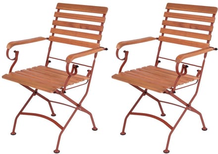 MaximaVida inklapbare tuinstoel Toscana met armleuning roestbruin 2 stuks