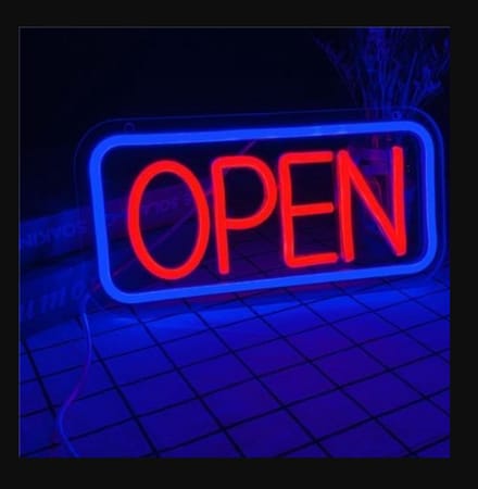 Afecto LED Verlichting met de Tekst 'Open': Een Opvallende Manier om Klanten vertellen dat uw onderneming open is - groot formaat 40 x 23 cm