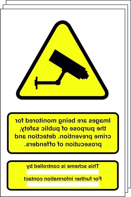 CCTV Waarschuwingsborden - Veiligheidsborden Camera - Beveiliging Thuis - UV Krasbestendig - A4 formaat - Wit