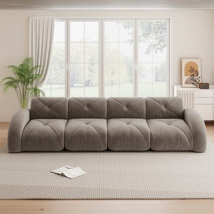 MODFU Modulaire Bank - Frameloos - Flexibele Opstelling - Woonkamer - Chenille - Bruin