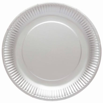 8 zilveren eco papieren borden 23cm