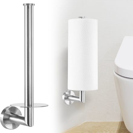 Reserverolhouder Hangend - Rvs Zilver - Boren - Wc rolhouder Reserve voor 2 rollen