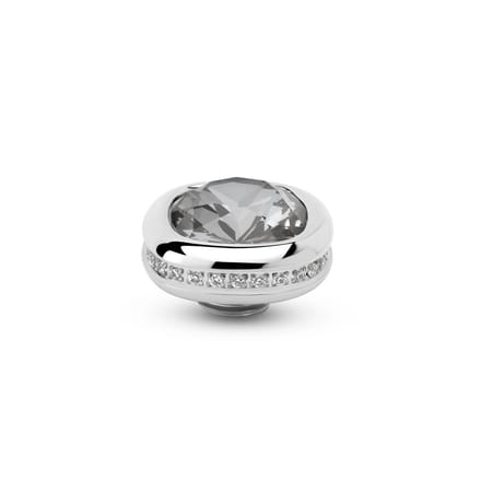 Melano Vivid Squared Bright Side Steentje Crystal Dark Grey Zilver