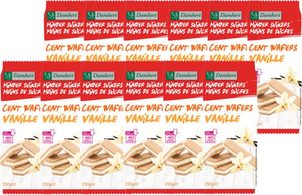 Damhert | Minder Suikers | Centwafers Vanille | 12 stuks | 12 x 150g