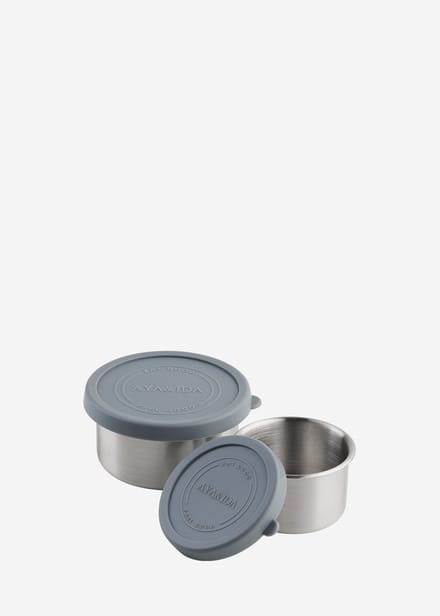 AYA&IDA - SET Snack Containers - lunchbox - pillendoosje - set voedselcontainer - granola container - 100ml + 200ml - Dark Grey