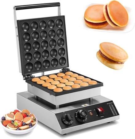 Pannenkoekbakplaat - Wafelmaker - Snacks Bakken - 25 Stuks Tegelijk - 30x36x24.5 cm - Zilver