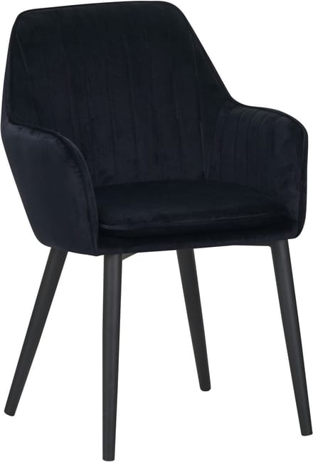 Colenis® - Melly Eetkamerstoel - Set Van 2 - Zwart - Fluweel - Velvet - Met armleuning