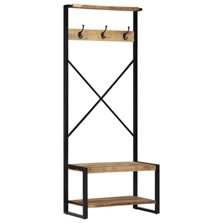 vidaXL - Kledingrek - 80x40x190 - cm - massief - ruw - hout - mango
