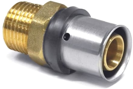 Persfitting 32mm, Koppeling 1 duim, DVGW Keurmerk