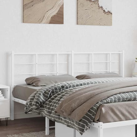 vidaXL - Vervangend - hoofdbord - 180 - cm - metaal - wit