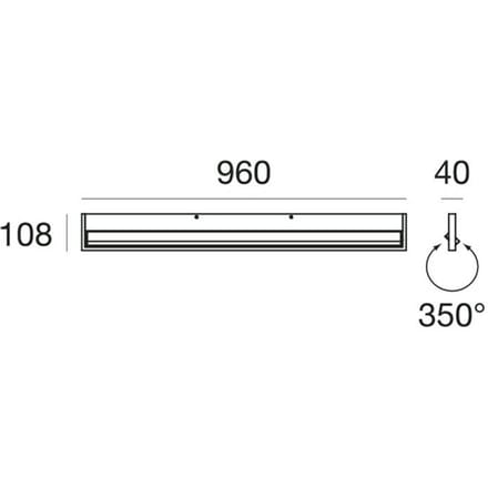 Stilnovo LED wandlamp Tablet W1, breedte 96 cm, wit