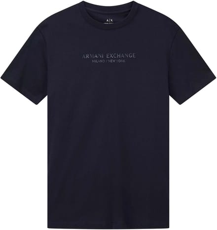 Printed Short Sleeve Round Neck T-shirt - Blue Shirts