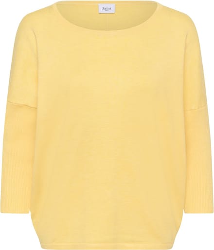 Saint Tropez A2561, MilaSZ R-Neck Pullover Dames Trui - Lemon Drop Melange