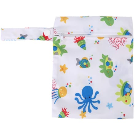 3pcs Sacs Humides Secs pour Sac à Couches Résistant à l'Eau Réutilisables Fermeture Éclair Anse à Pression Tissu Imprimé 3pcs B17