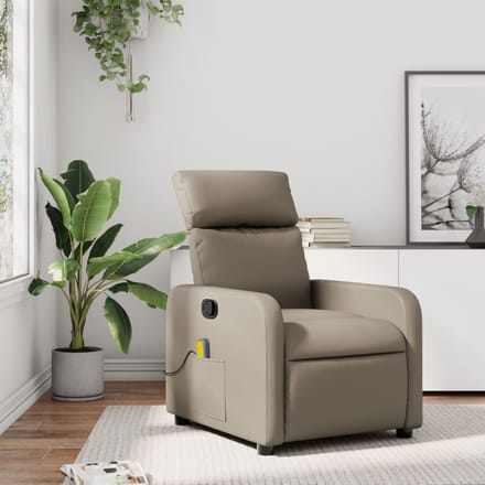 vidaXL - Massagestoel - verstelbaar - kunstleer - cappuccinokleurig