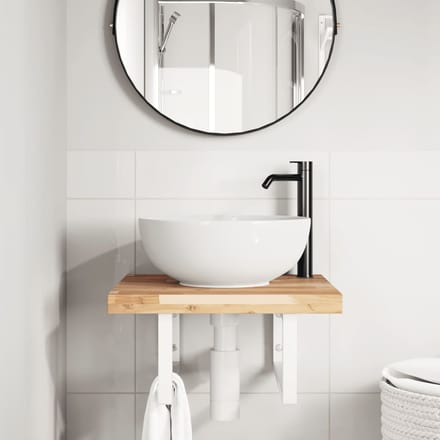 vidaXL - Badkamer - wandschap - staal - en - massief - acaciahout
