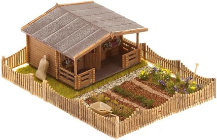 Gedetailleerde Modelbouwset Schrebergarten met Groot Tuinhuisje - H0 Schaal