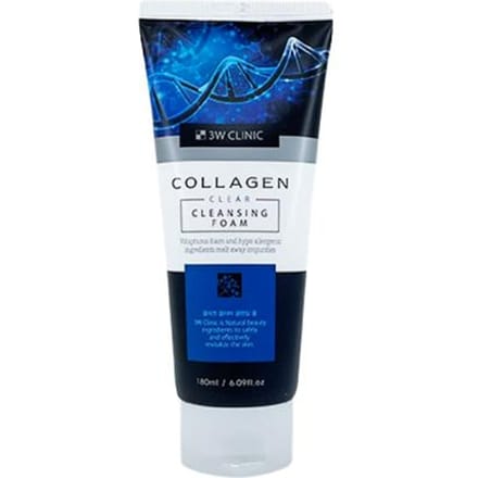 3W CLINIC Mousse Nettoyante Claire au Collagène 180 ml (3 Options) #1pcs blue
