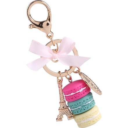 Kleurrijke Schattige Macaron Eiffeltoren Sleutelhanger Sleutelhanger Tas Hanger Auto Charm Decoratie(Roosrood)