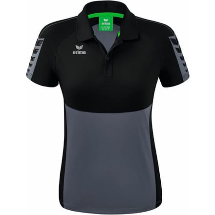 Erima Six Wings Polo Dames - Zwart / Slate Grey | Maat: 42