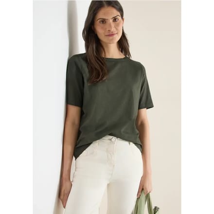 Shirt met korte mouwen en boothals