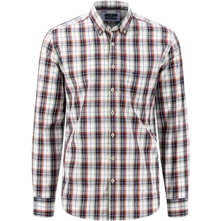 Fynch-Hatton Overhemd Combi Checks Button Down Light Khaki / male