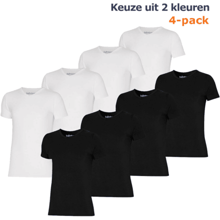 Apollo Bamboo T-shirts heren Basic Wit - 4 Witte Bamboe t-shirts met V-neck - Maat M