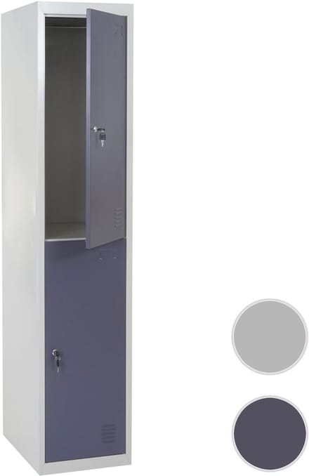 Locker Boston T853, lockerkast kluisje, metaal 185x38x45cm ~ donkergrijs