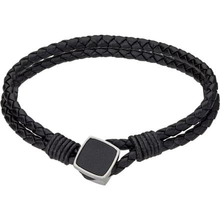 Echt leer en roestvrij stalen armband Philipp Blanc Martin