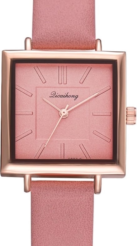 Hidzo Horloge Dicaihong Ø 28 - Roze - Kunstleer