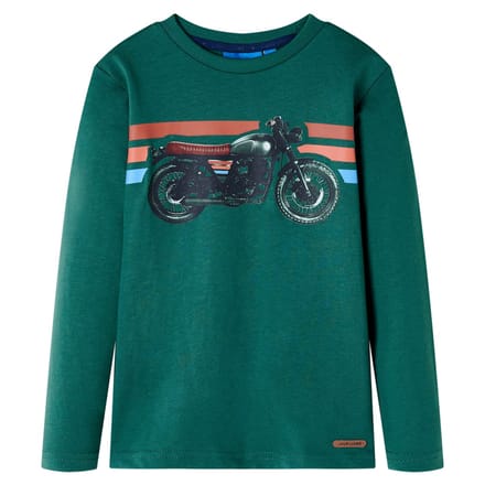 vidaXL - Kindershirt - met - lange - mouwen - 92 - groen
