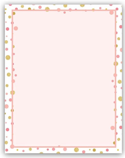 Briefpapier met rand - Papier met stippen - Creatief schrijven - Puntrand ontwerp - 60 vellen - Lichtroze