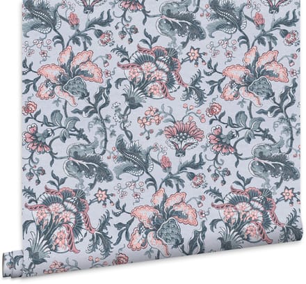 Laura Ashley Portia Behang - Bloemen - 10mx52cm - Blauw