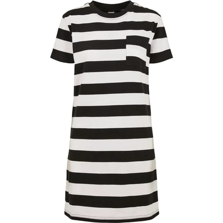 Urban Classics - Stripe Boxy Tee Korte jurk - XS - Zwart/Wit