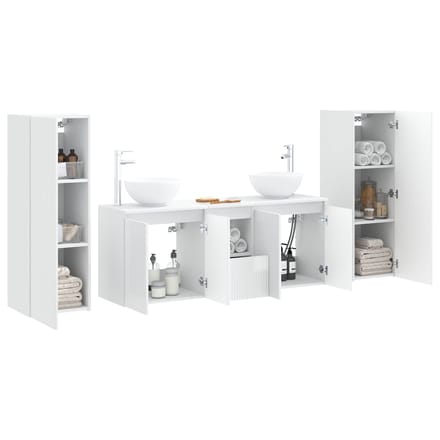 vidaXL - Badkamermeubel - Set - 5 - st - Hoogglans - Wit - 33 - x - 34,5 - x - 100 - cm