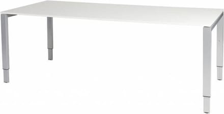 Verstelbaar Bureau - Domino 200x90 wit - alu frame