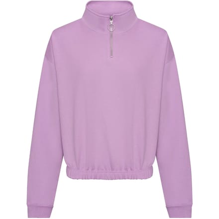 Just Hoods - Cropped 1/4 Dames Zip Sweater - Lavender maat S