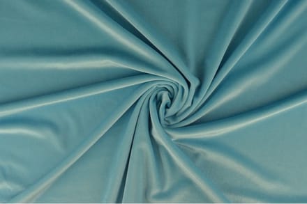 Stretch fluweel - Aqua blauw - 1 meter - Per meter - Velvet stof