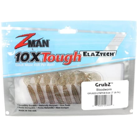 Zman Soft Lure GrubZ 2 Inch 8/Pack Bloedworm (3335)