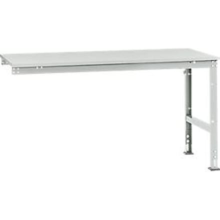Manuflex AU6091.7035 Werk aanschuiftafel universele standaard met melamine schijf, bxdxh = 1750 x 1000 x 760-870 mm Grijs-wit (RAL 7035)