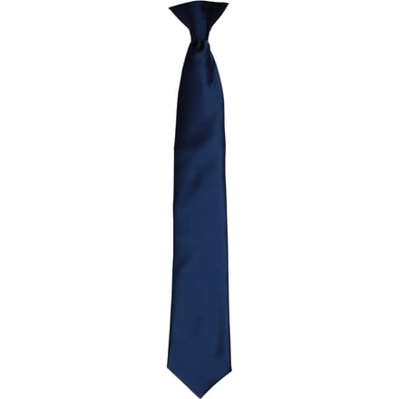 Premier Kleuren Heren Satin Clip Tie (Marine)