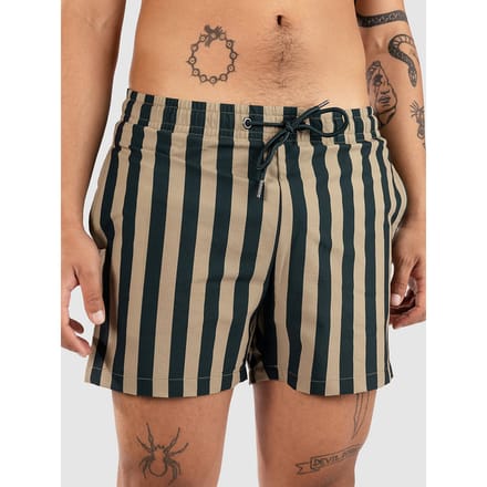 Urban Classics - Striped Seersucker Zwemshorts - S - Groen/Beige