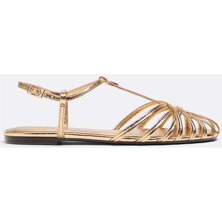 Stradivarius Bandjessandaal met dunne zool  GOUD 36