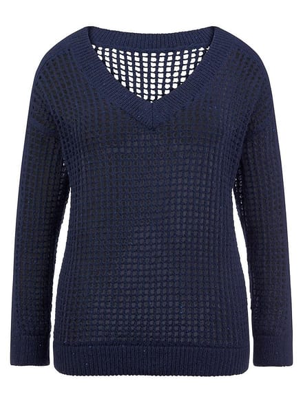 Trui een V-hals Van Emilia Lay blauw