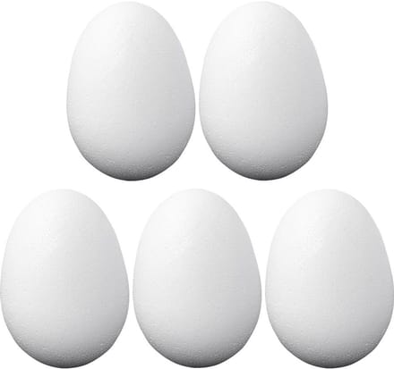 mit Herz | piepschuim eieren | 5-pack | 10 cm hoog, Ø ca. 7 cm | onbewerkte stukken om te knutselen